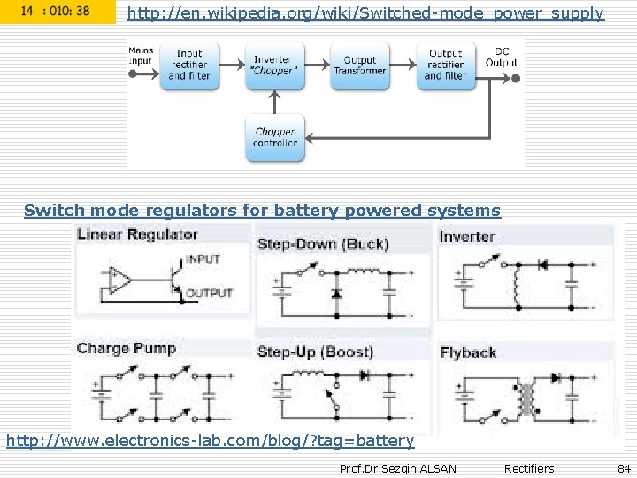 http: //en. wikipedia. org/wiki/Switched-mode_power_supply Switch mode regulators for battery powered systems http: //www. electronics-lab.