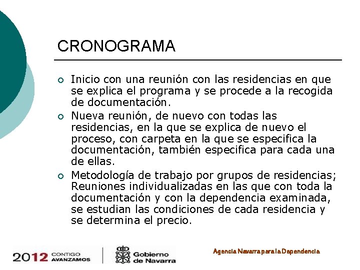 CRONOGRAMA ¡ ¡ ¡ Inicio con una reunión con las residencias en que se