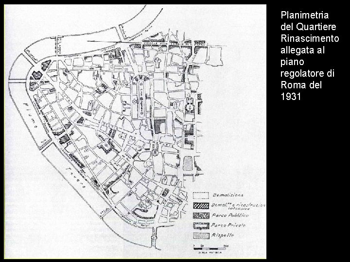 Planimetria del Quartiere Rinascimento allegata al piano regolatore di Roma del 1931 