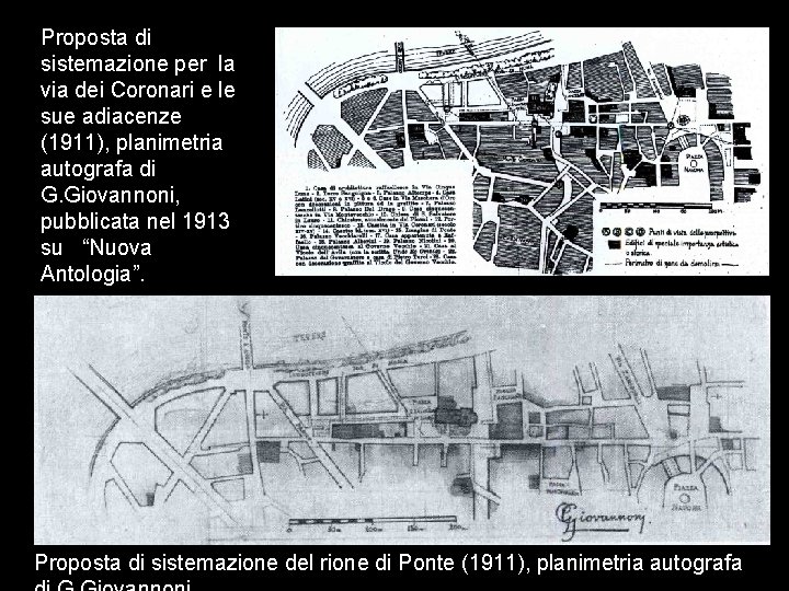 Proposta di sistemazione per la via dei Coronari e le sue adiacenze (1911), planimetria