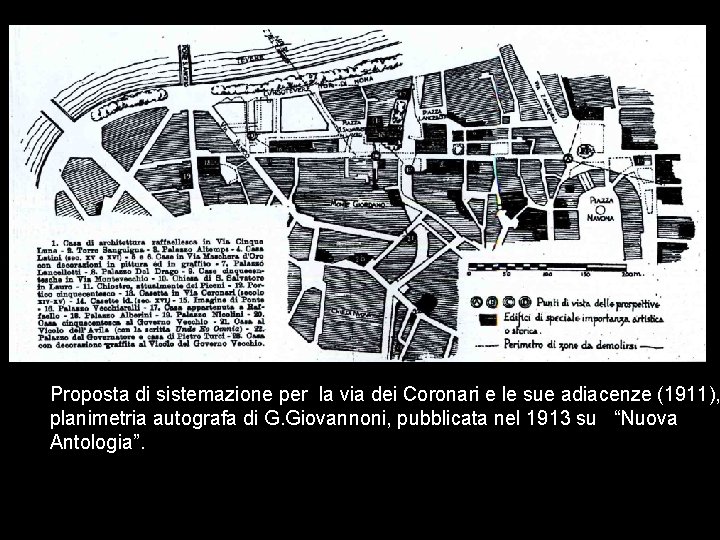 Proposta di sistemazione per la via dei Coronari e le sue adiacenze (1911), planimetria