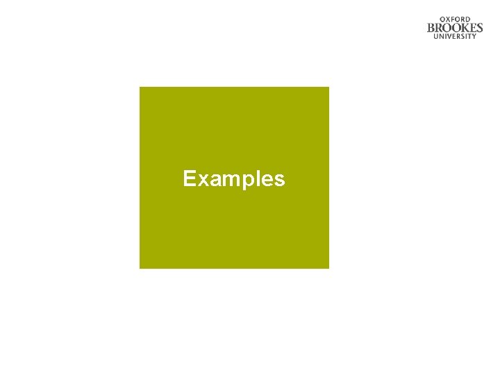 Examples Examples