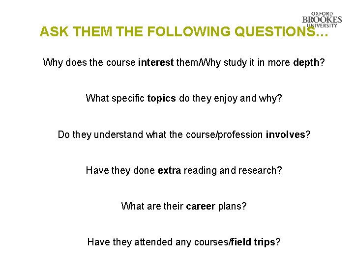 Why Course Question PERSONAL STATEMENT AND REFERENCE WRITING Ali Chandler Schools
