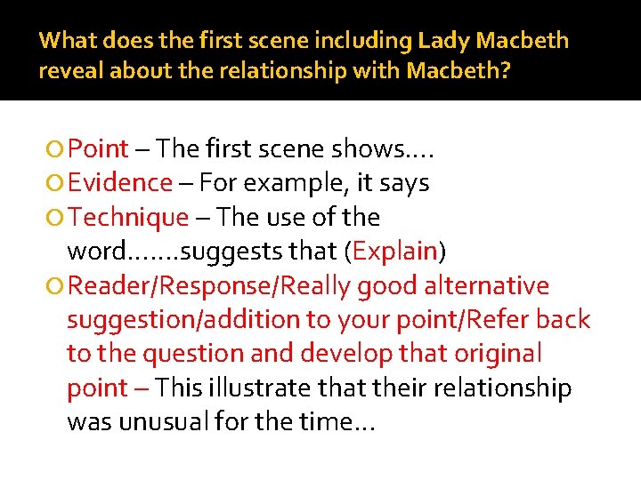 What does the first scene including Lady Macbeth reveal about the relationship with Macbeth?