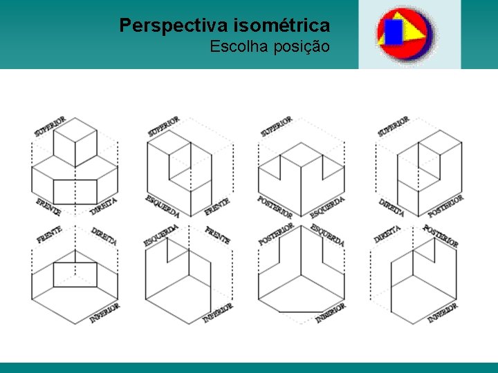 Perspectiva isométrica Escolha posição 