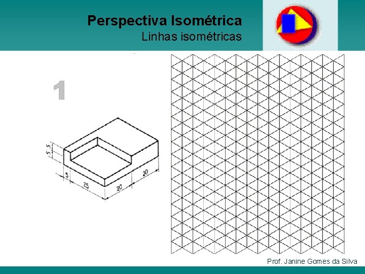 Perspectiva Isométrica Linhas isométricas Prof. Janine Gomes da Silva 