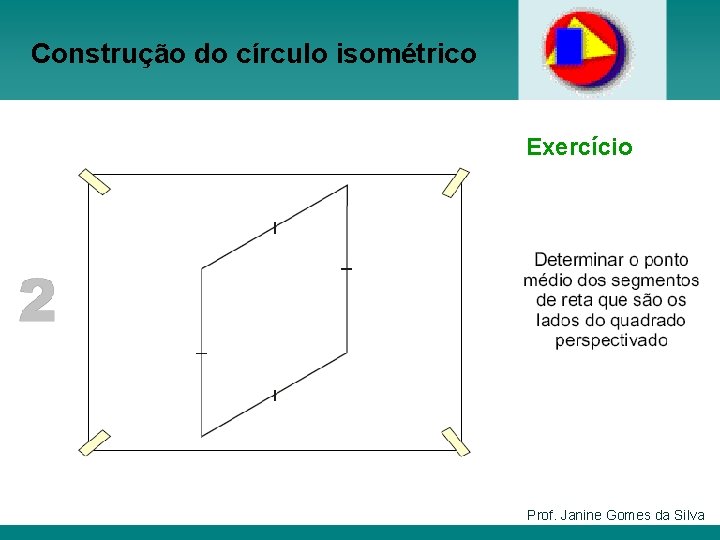 Construção do círculo isométrico Exercício Prof. Janine Gomes da Silva 