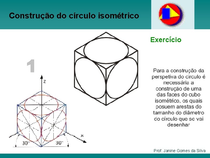 Construção do círculo isométrico Exercício Prof. Janine Gomes da Silva 