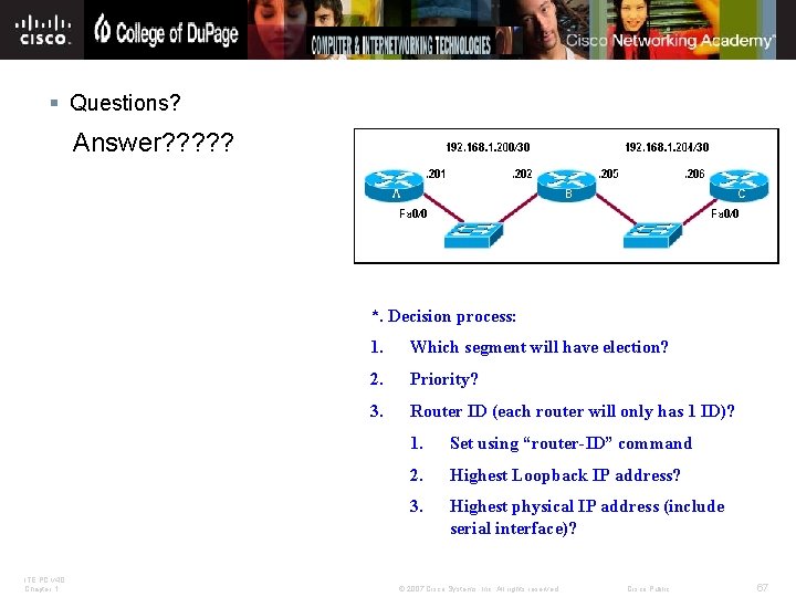 § Questions? Answer? ? ? *. Decision process: ITE PC v 4. 0 Chapter