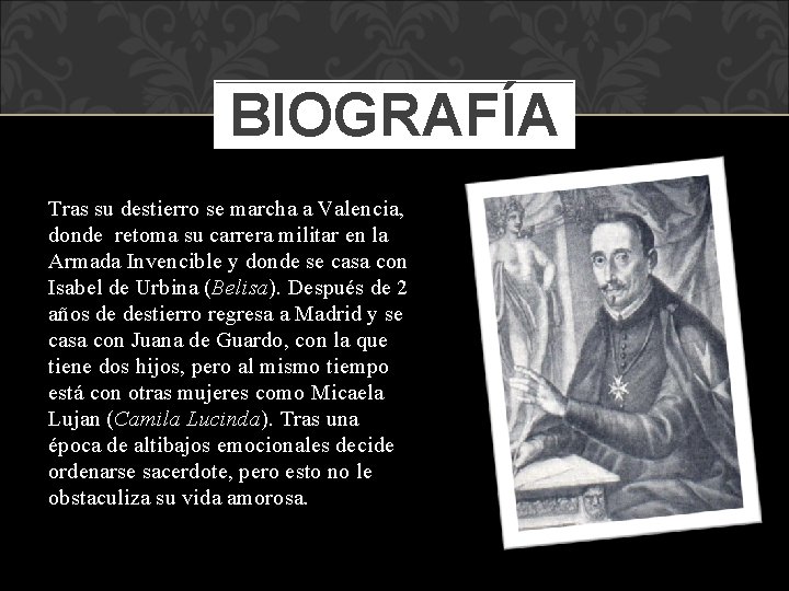 BIOGRAFÍA Tras su destierro se marcha a Valencia, donde retoma su carrera militar en