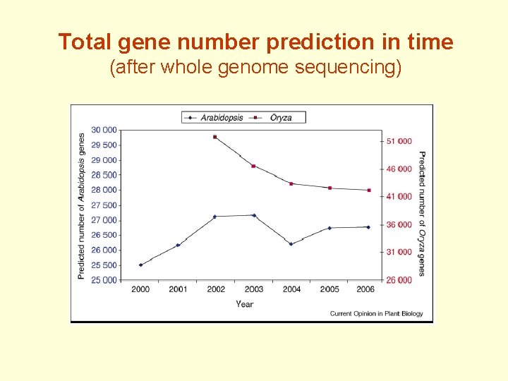 Total gene number prediction in time (after whole genome sequencing) 