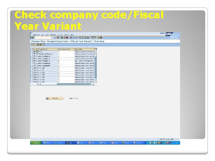 Check company code/Fiscal Year Variant 