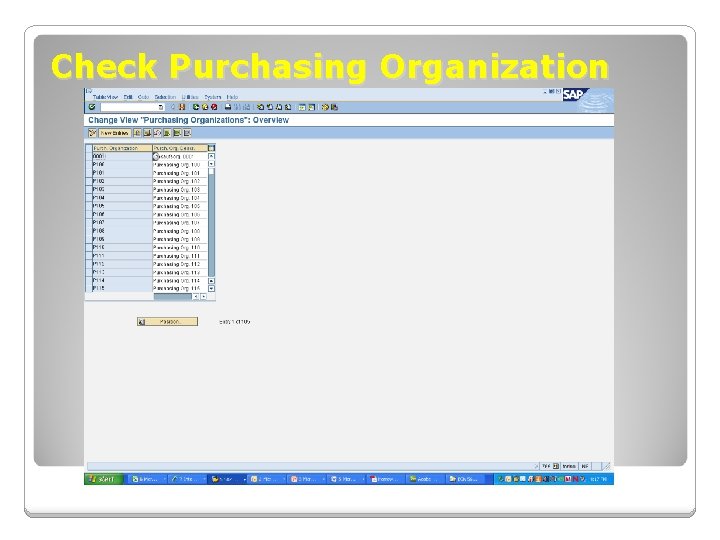 Check Purchasing Organization 