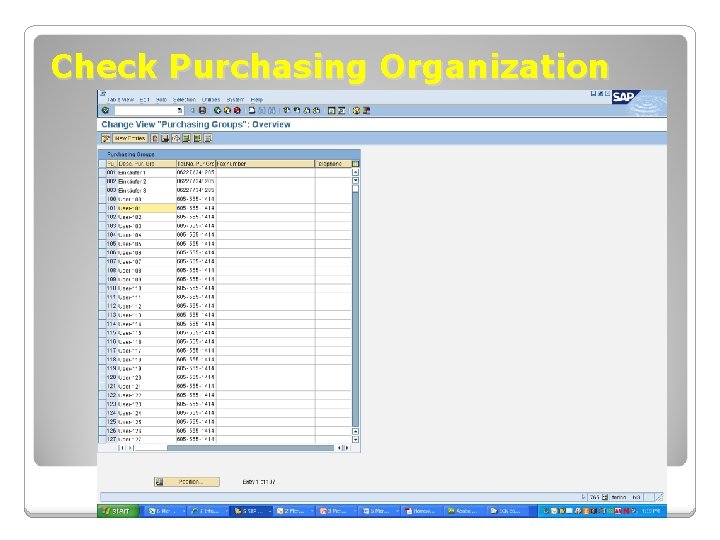 Check Purchasing Organization 