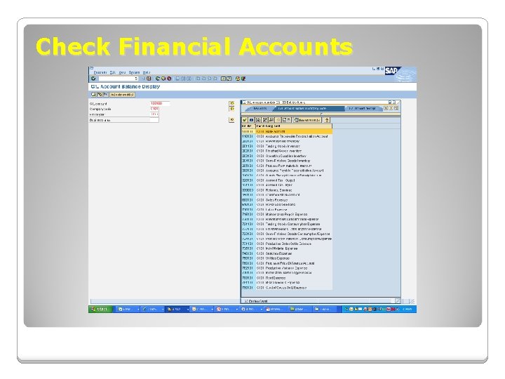 Check Financial Accounts 