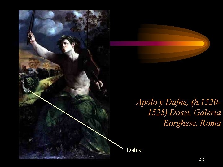 Apolo y Dafne, (h. 15201525) Dossi. Galeria Borghese, Roma Dafne 43 