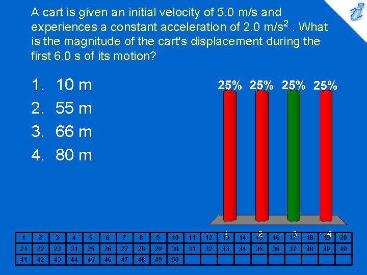 A cart is given an initial velocity of 5. 0 m/s and experiences a A cart is given an initial velocity of 5. 0 m/s and experiences a