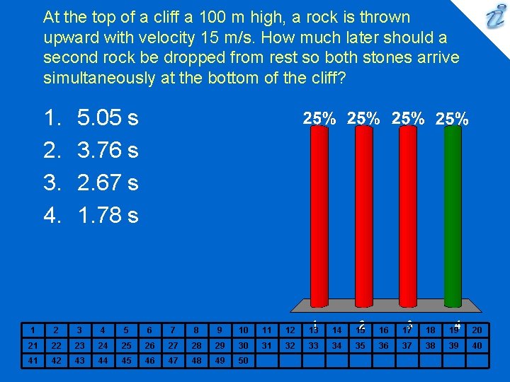 At the top of a cliff a 100 m high, a rock is thrown At the top of a cliff a 100 m high, a rock is thrown