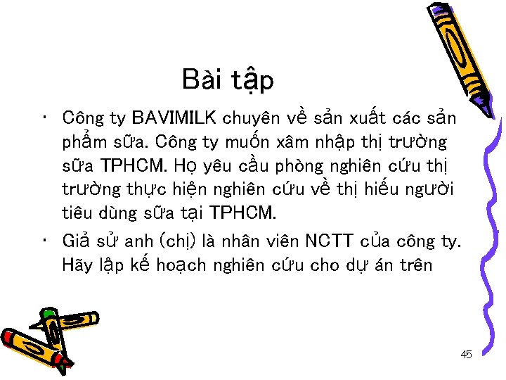 Bài tập • Công ty BAVIMILK chuyên về sản xuất các sản phẩm sữa.