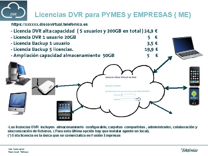 Licencias DVR para PYMES y EMPRESAS ( ME) https: //xxxxxx. discovirtual. telefonica. es -Las