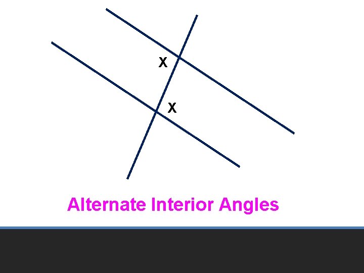 X X Alternate Interior Angles 