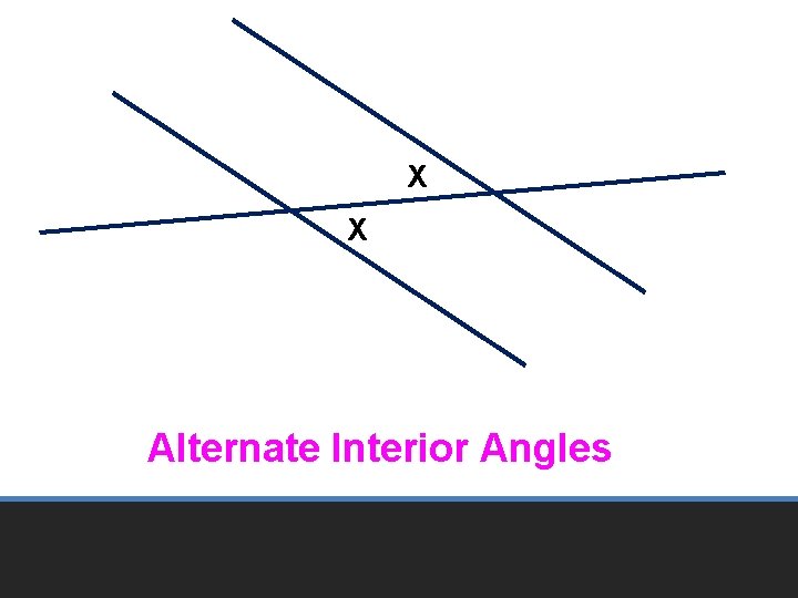 X X Alternate Interior Angles 