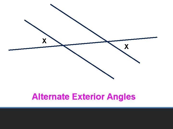 X X Alternate Exterior Angles 