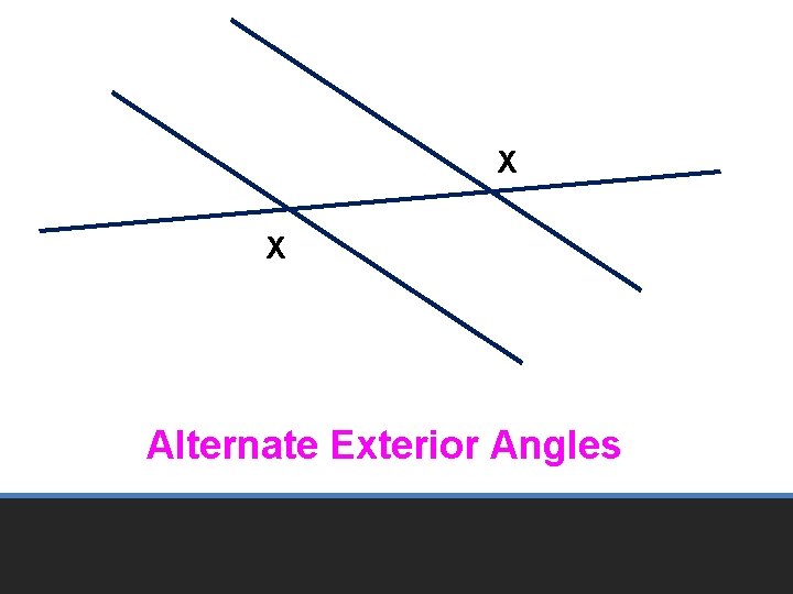 X X Alternate Exterior Angles 