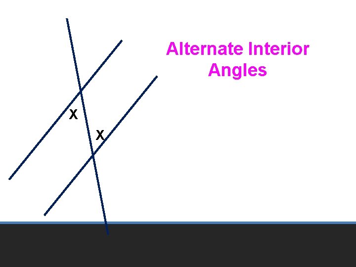 Alternate Interior Angles X X 