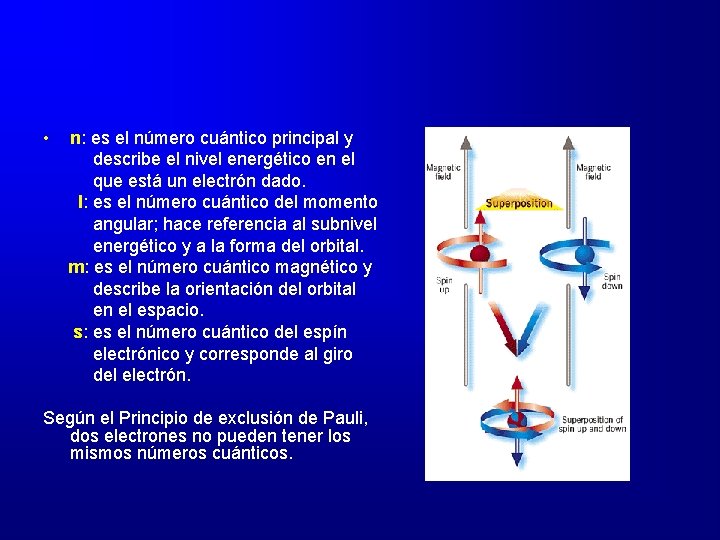  • n: es el número cuántico principal y describe el nivel energético en