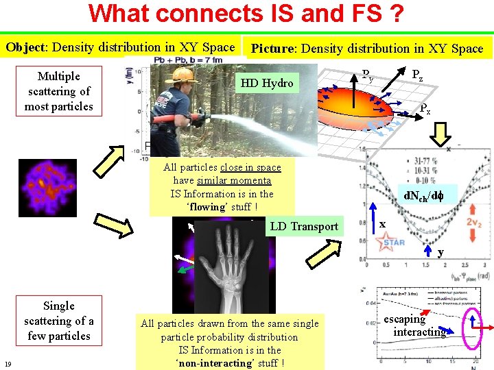 What connects IS and FS ? Object: Density distribution in XY Space Multiple scattering