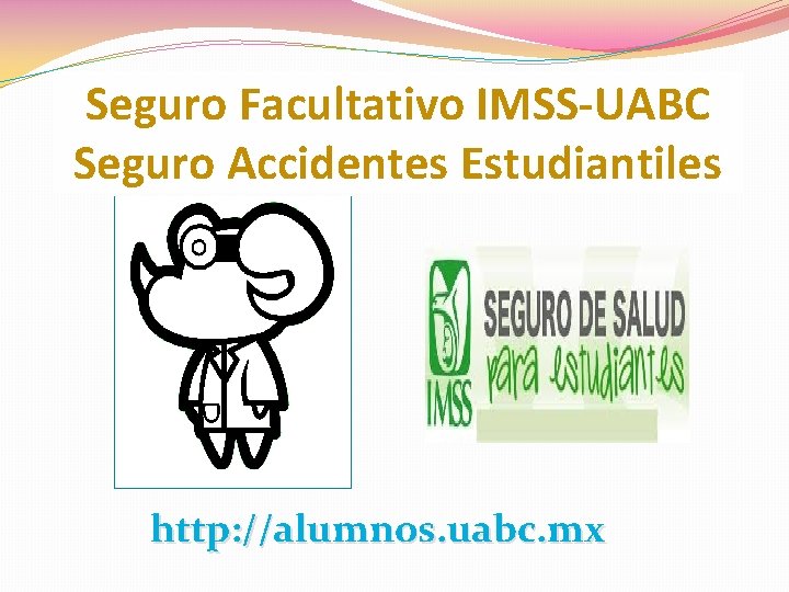 Seguro Facultativo IMSS-UABC Seguro Accidentes Estudiantiles http: //alumnos. uabc. mx 