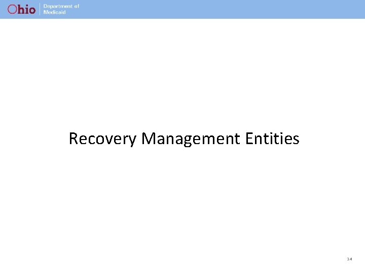 Recovery Management Entities 14 