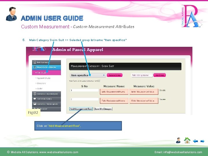 ADMIN USER GUIDE Custom Measurement - Custom Measurement Attributes 6. Main Category Swim Suit