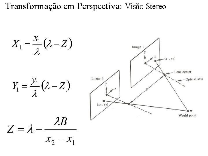 Transformação em Perspectiva: Visão Stereo 