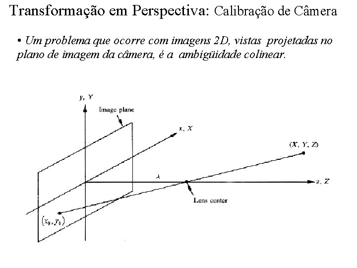 Transformação em Perspectiva: Calibração de Câmera • Um problema que ocorre com imagens 2