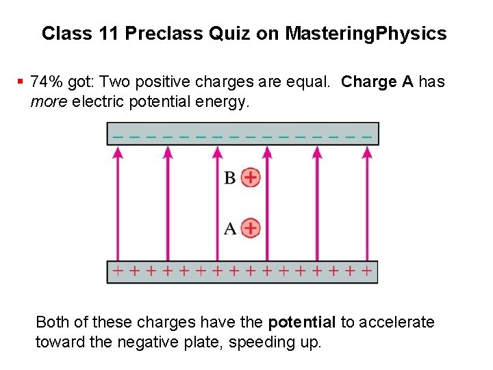 Class 11 Preclass Quiz on Mastering. Physics § 74% got: Two positive charges are