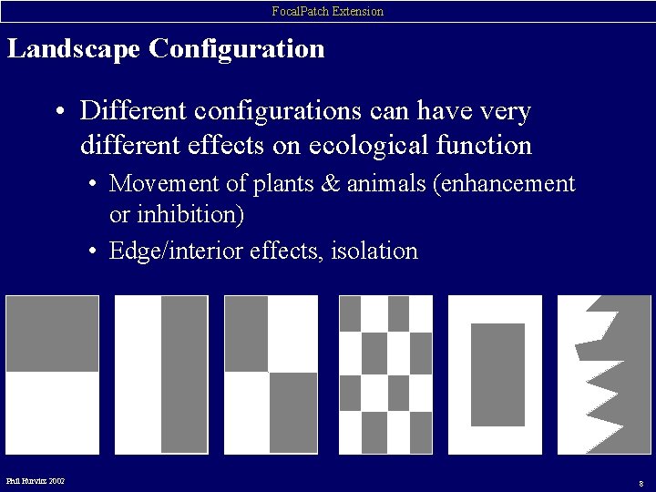 Focal. Patch Extension Landscape Configuration • Different configurations can have very different effects on