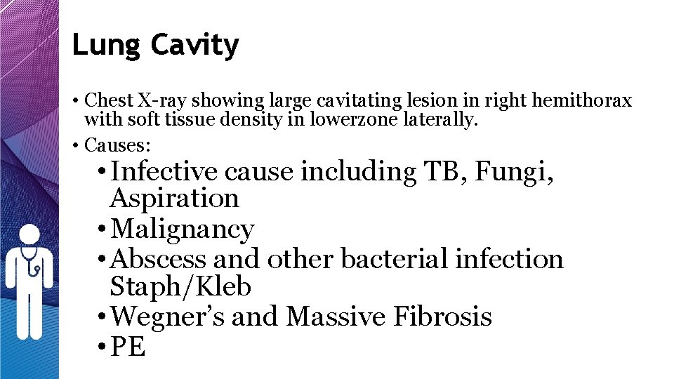 Lung Cavity • Chest X-ray showing large cavitating lesion in right hemithorax with soft Lung Cavity • Chest X-ray showing large cavitating lesion in right hemithorax with soft