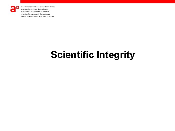Scientific Integrity 
