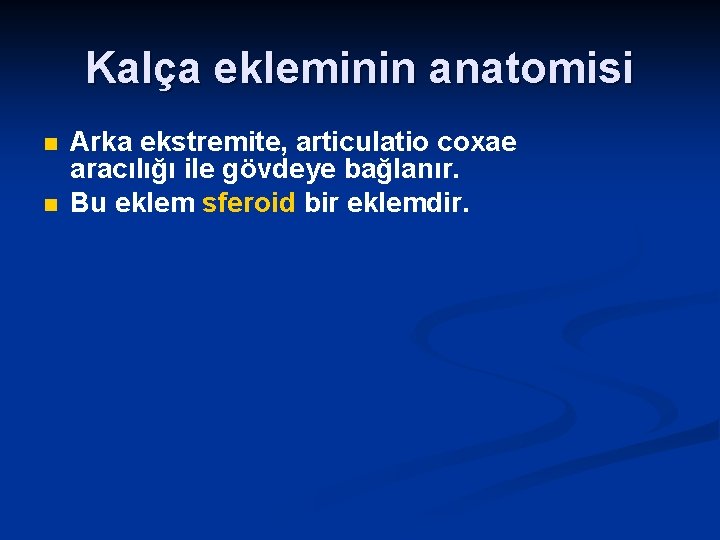 Kalça ekleminin anatomisi n n Arka ekstremite, articulatio coxae aracılığı ile gövdeye bağlanır. Bu