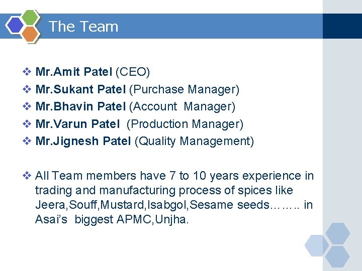 The Team v Mr. Amit Patel (CEO) v Mr. Sukant Patel (Purchase Manager) v