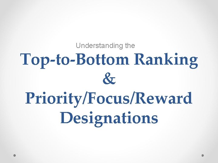 Understanding the Top-to-Bottom Ranking & Priority/Focus/Reward Designations 