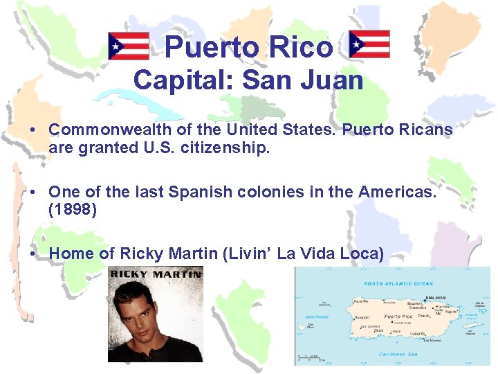 Puerto Rico Capital: San Juan • Commonwealth of the United States. Puerto Ricans are Puerto Rico Capital: San Juan • Commonwealth of the United States. Puerto Ricans are
