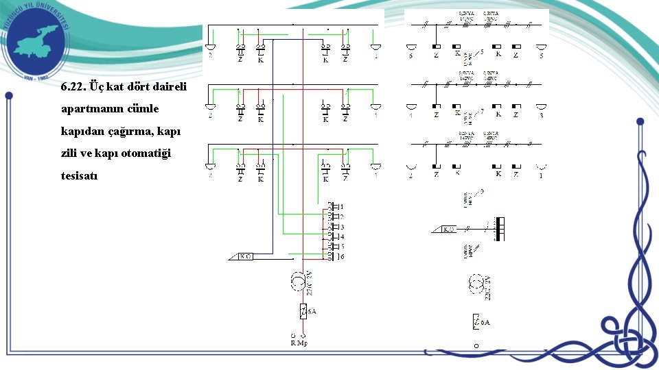 6. 22. Üç kat dört daireli apartmanın cümle kapıdan çağırma, kapı zili ve kapı