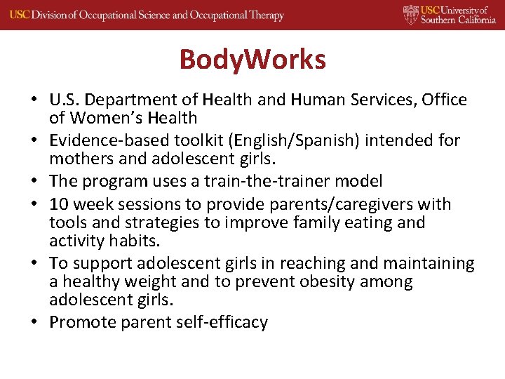 Body. Works • U. S. Department of Health and Human Services, Office of Women’s