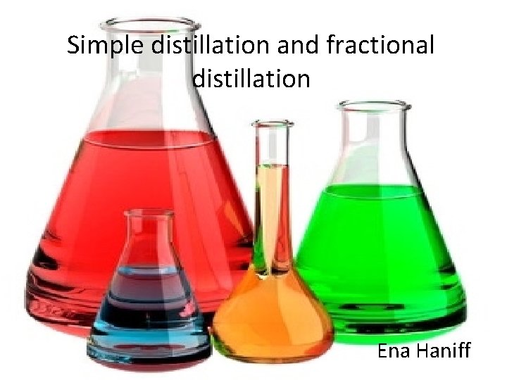 Simple distillation and fractional distillation Ena Haniff 