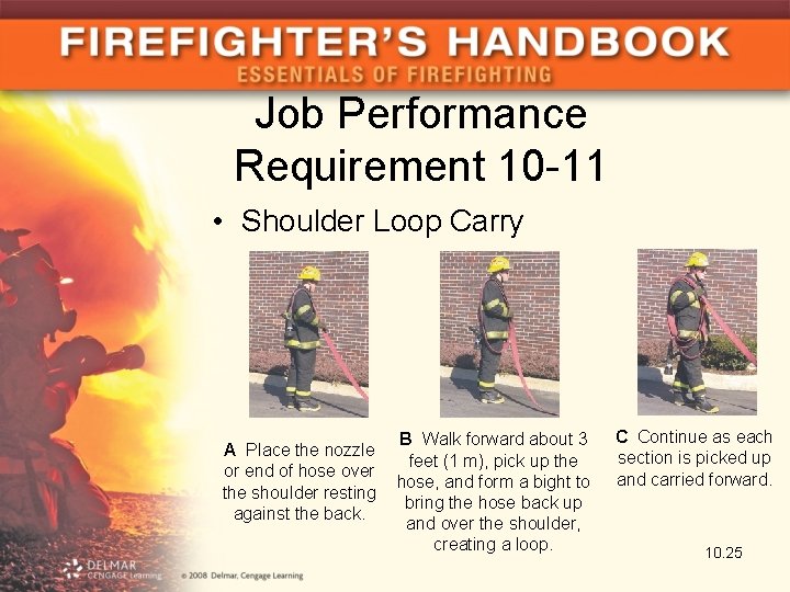 Job Performance Requirement 10 -11 • Shoulder Loop Carry A Place the nozzle or