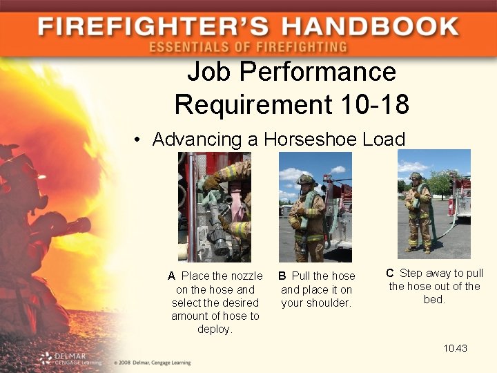 Job Performance Requirement 10 -18 • Advancing a Horseshoe Load A Place the nozzle