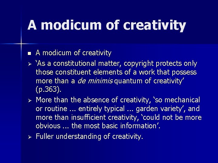 A modicum of creativity n Ø Ø Ø A modicum of creativity ‘As a A modicum of creativity n Ø Ø Ø A modicum of creativity ‘As a